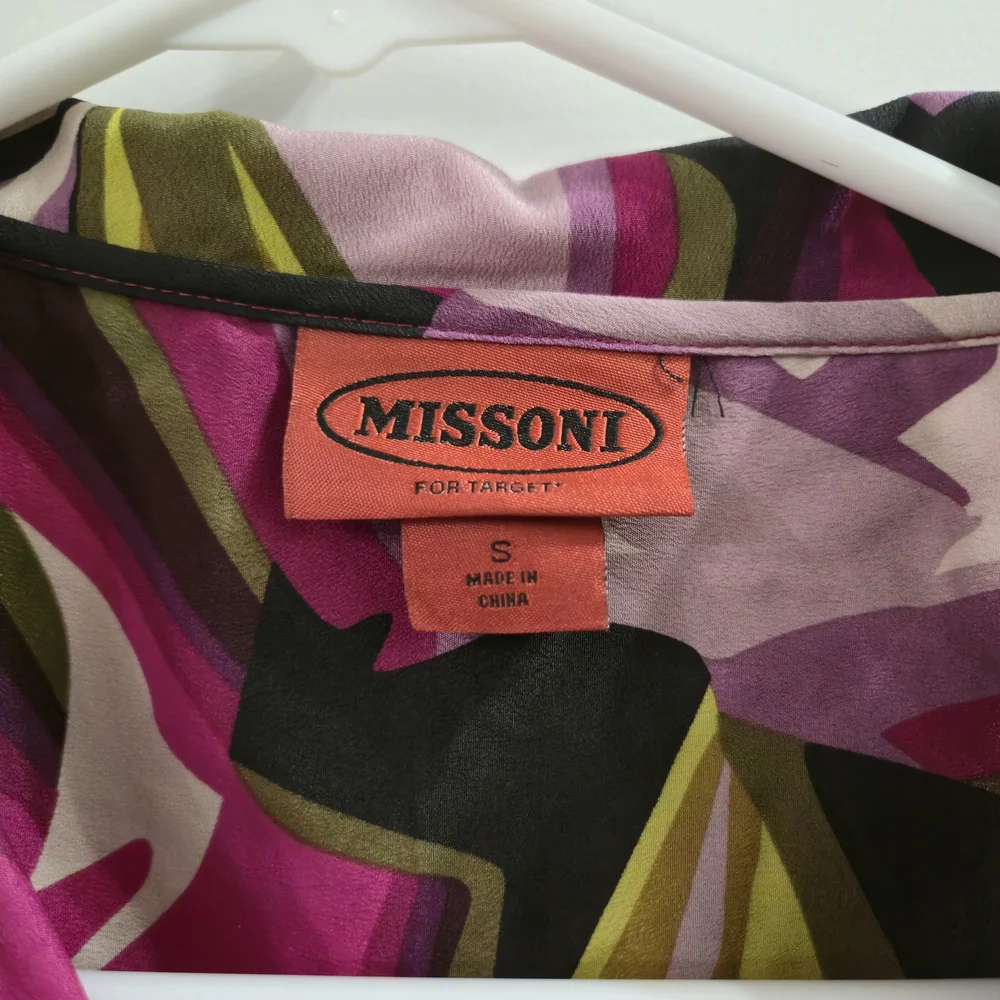 Missoni for Target Floral Abstract Button Down Blouse Women’s S Pink Green - Picture 2 of 9